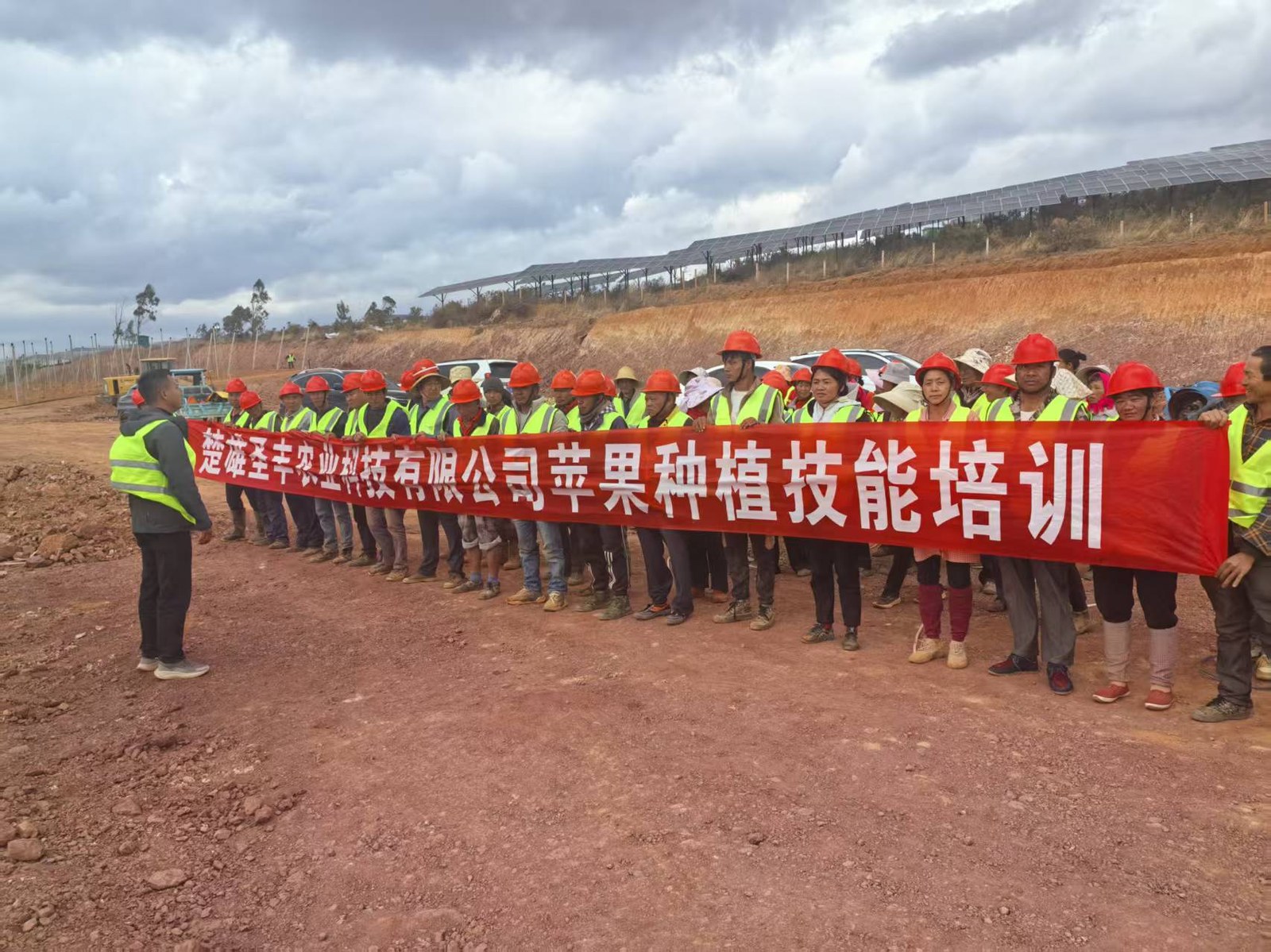 苹果种植技能培训：公司组织施工与种植人员现场培训